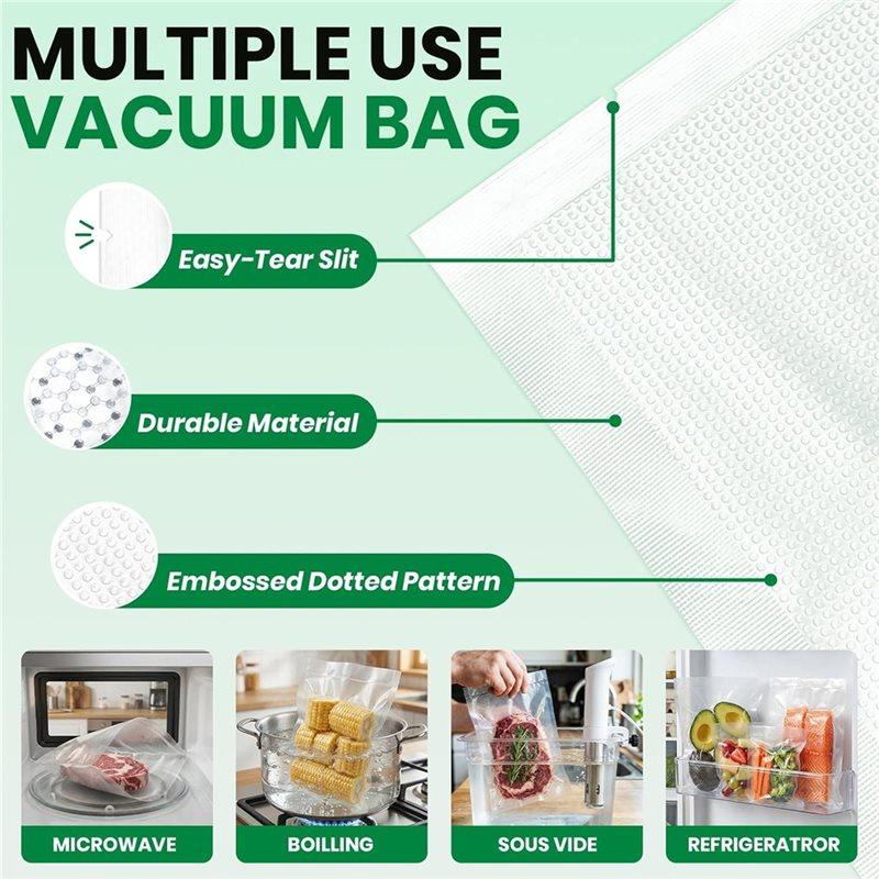 A03F-Food Vacuum Sealer Bags 100Pcs For Sous Vide Saver Kitchen Storage Vacuum Packaging Bags Tool