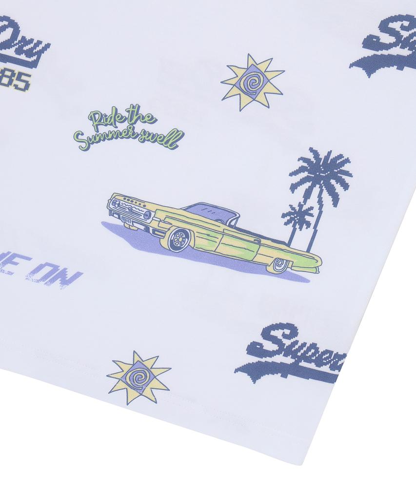 Syupeodeulai Street Surfer Pattern T-Shirt White