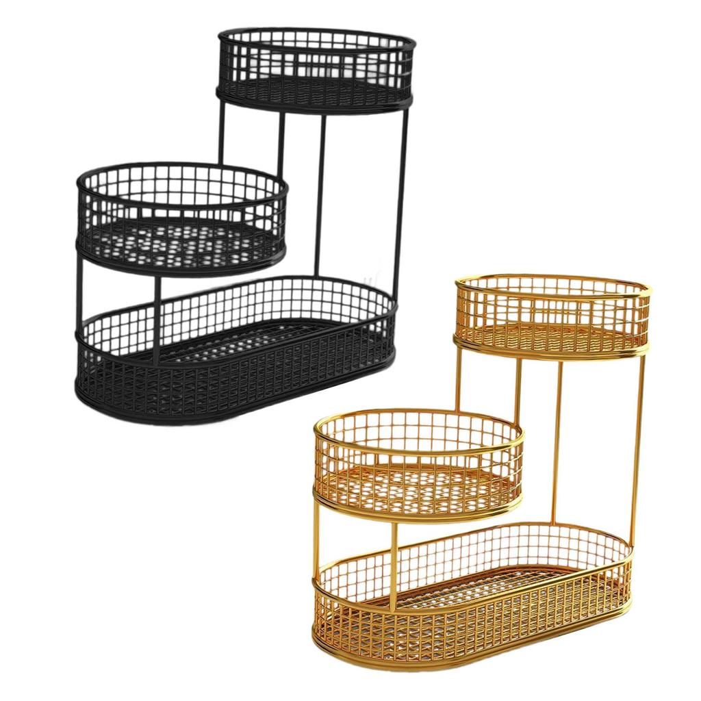 Three Tiered Wire Basket Stand Multipurpose Countertop Vegetable Bowl Fruit Bowl Holder for Vegetable Veggie Fruit Potato Table