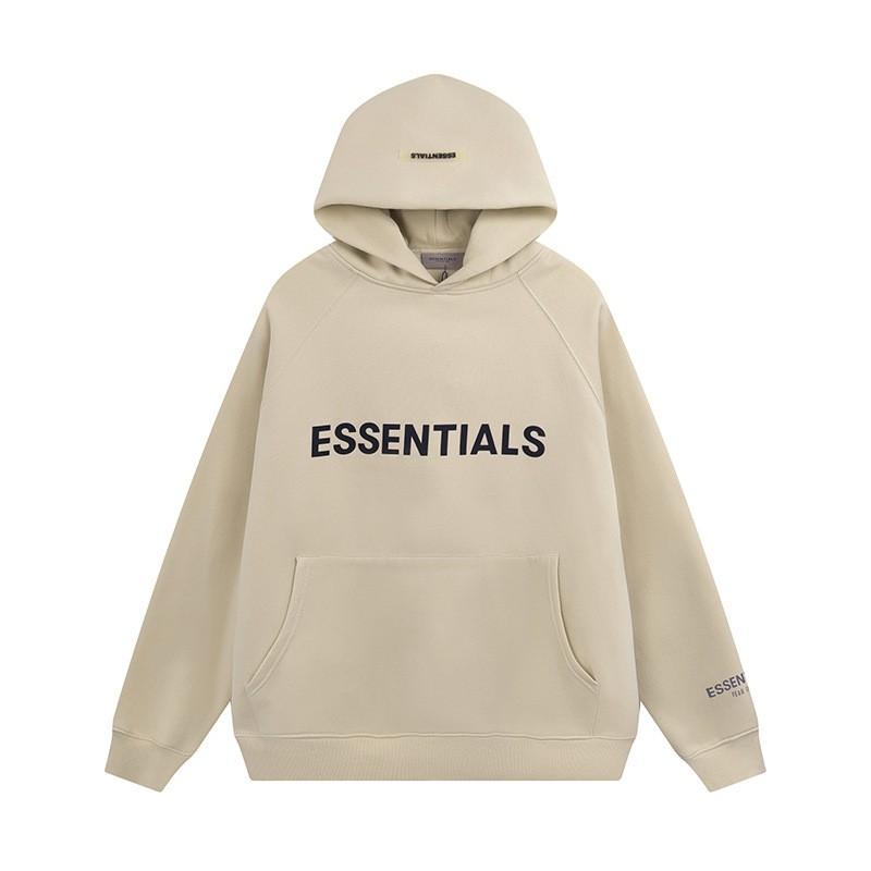 Essentials Streetwear Oversized Hoodie Men Women With Reflective 3D Letter Print Cotton Fleece Warm Loose Fit Sweatshirt