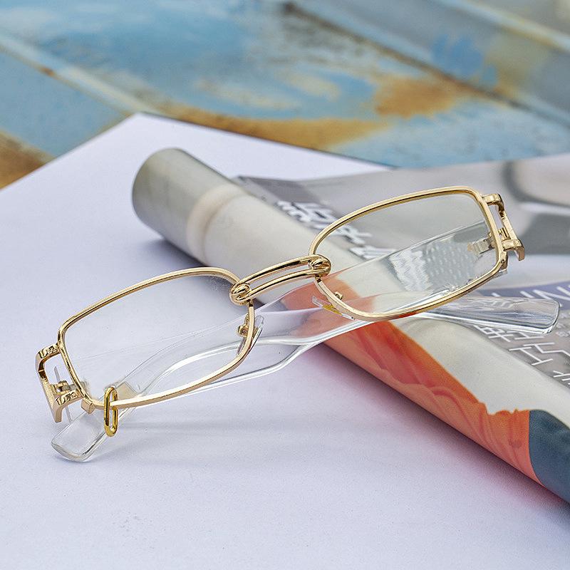 2022 Trendy Red Small Frame Sunglasses for Women – Fashionable Internet Celebrity Style with Lens Card Earring