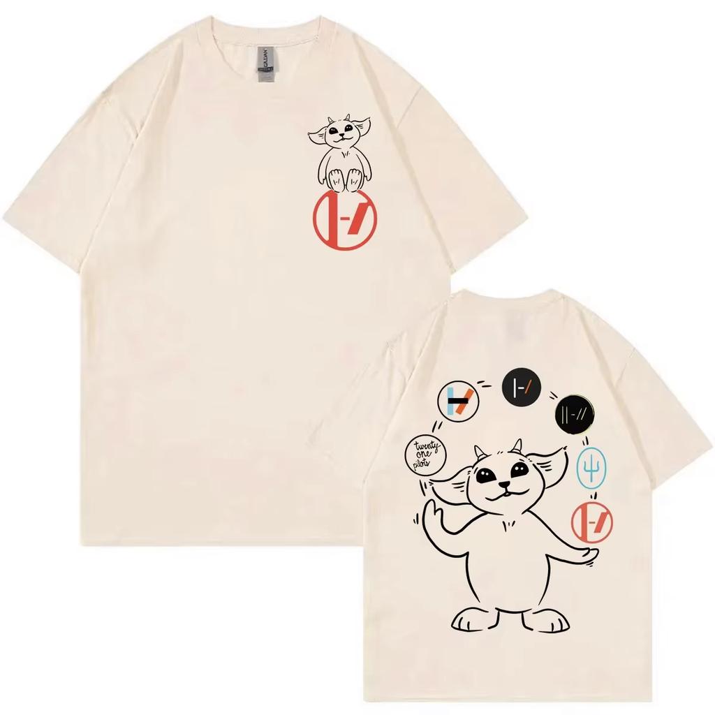Twenty One Pilots T Shirts Fashion Rock Print T-shirt Women's Harajuku Sleeve Casual Women's Clothing Street Aesthetic Clothes