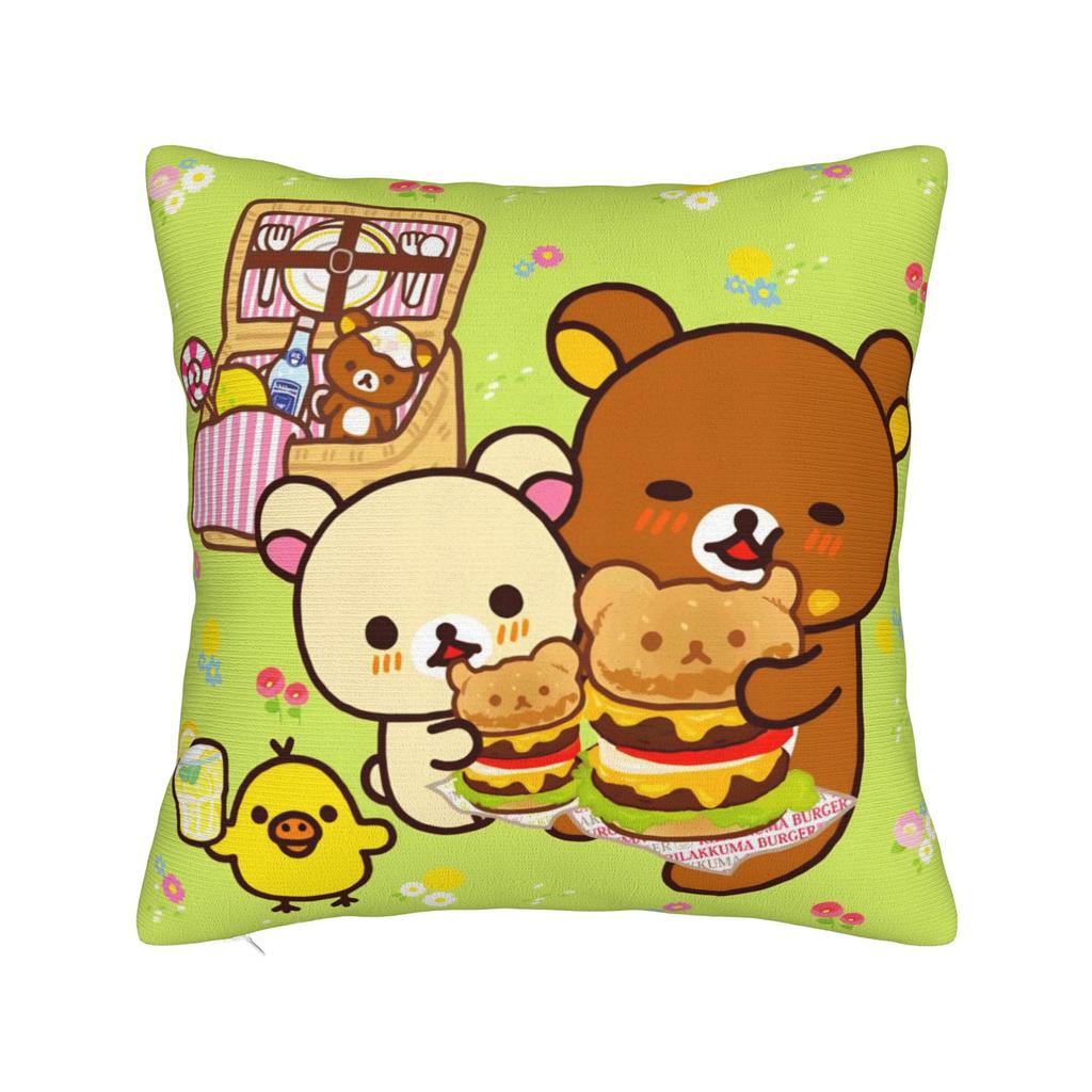 R-Rilakkumas Cartoon Pillow Cover Merch Printed Cushion Cover Decorations Pillow Case Cover Home Multiple Sizes