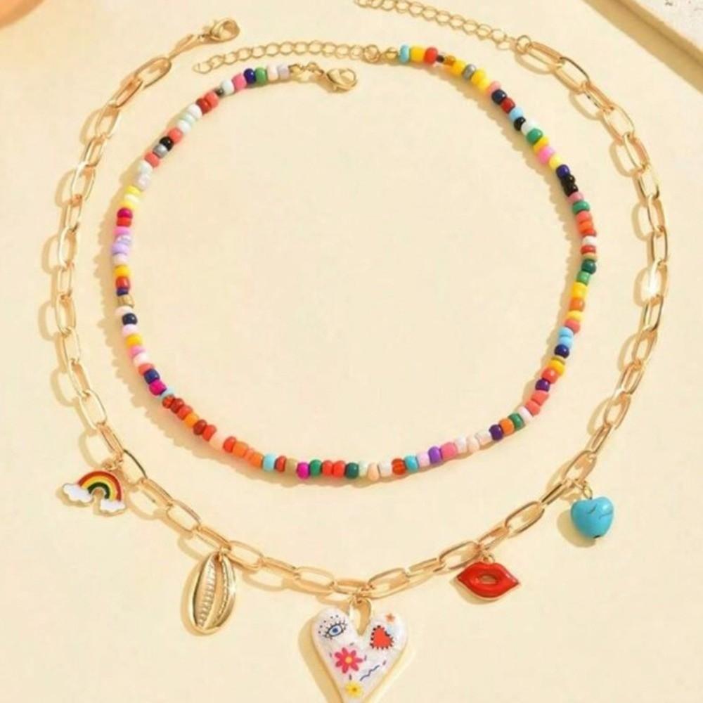 Colliers Bohèmes Coquillages Pendentifs Colorés Pompons Choker Nouveaux Colliers Perles Faits Main Festival