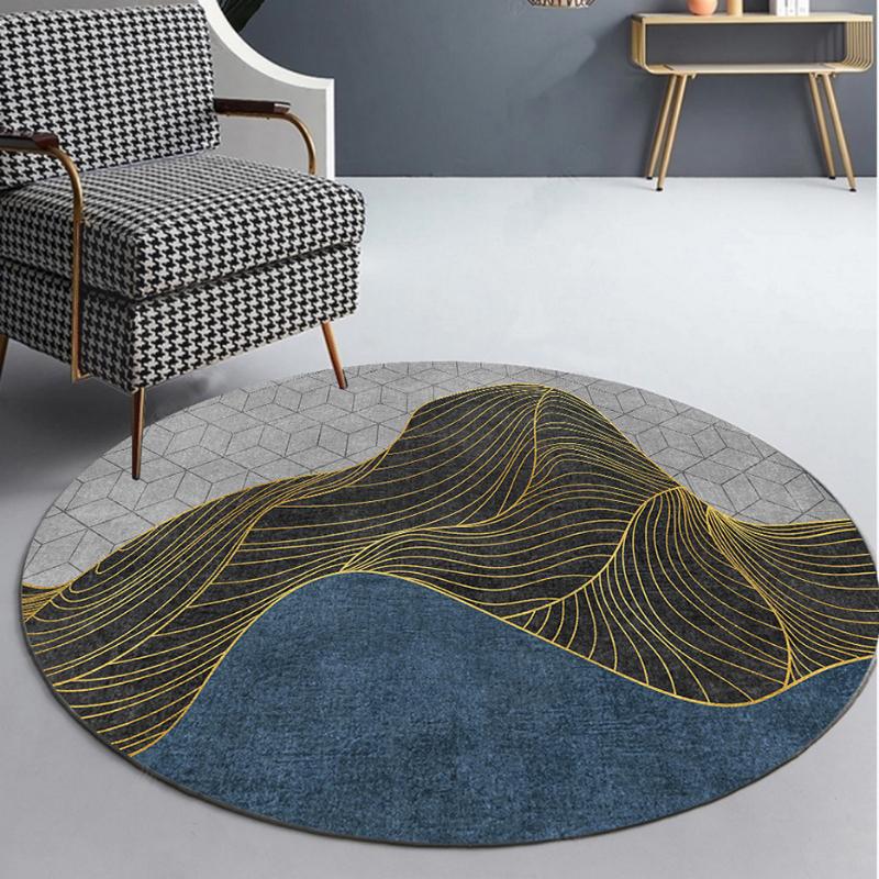 Nordic Light Luxury Round Carpets Modern Living Room Decoration Rugs Large Area Bedroom Decor Bedside Carpet Simple Lounge Rug