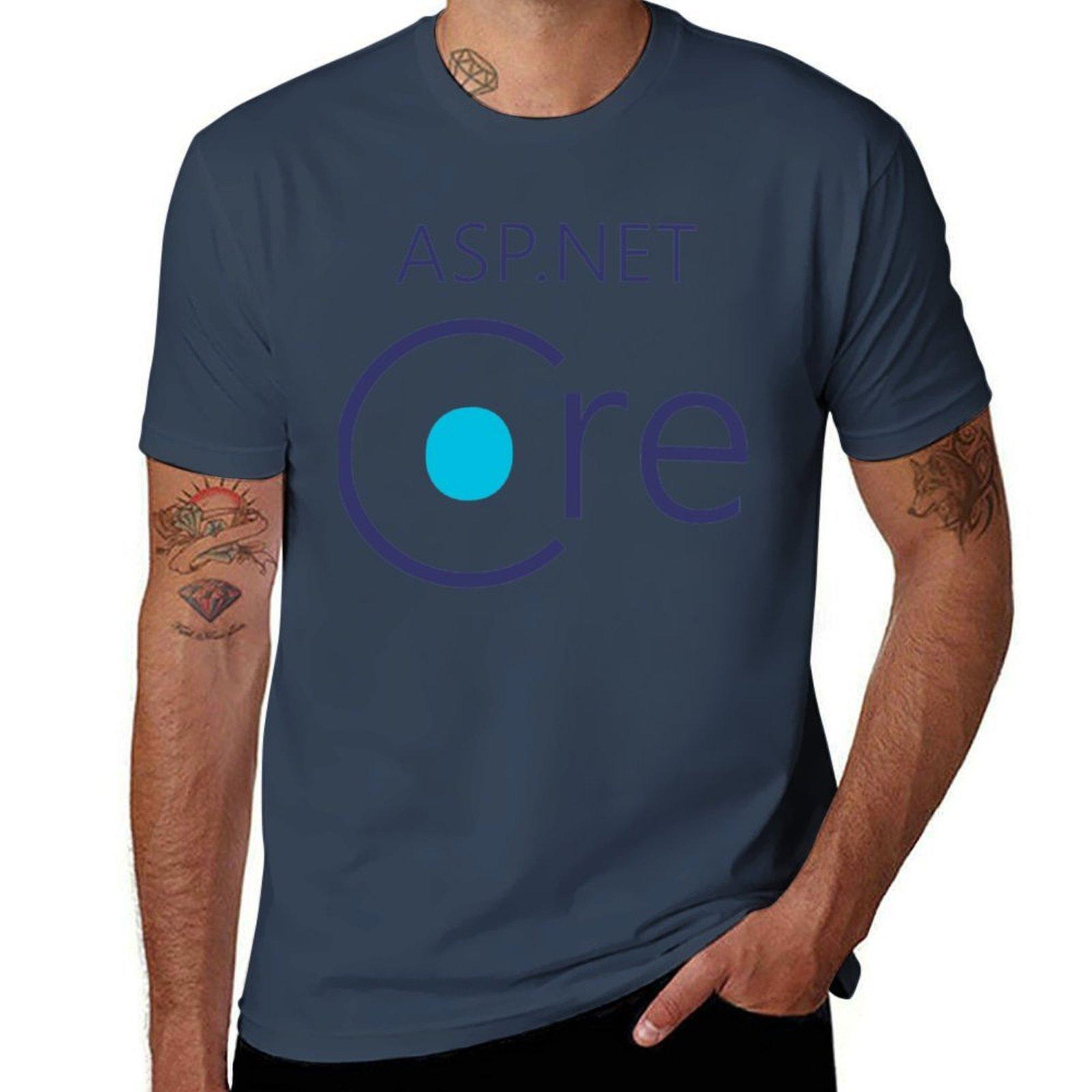 ASP.NET Core logo T-Shirt t shirt man plain t shirts for man pack cotton T-Shirt S