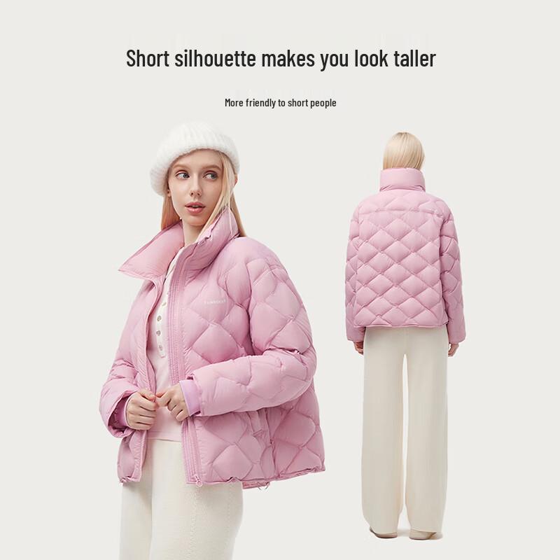 Tanboer Women's Lightweight Stand Collar Short Down Jacket