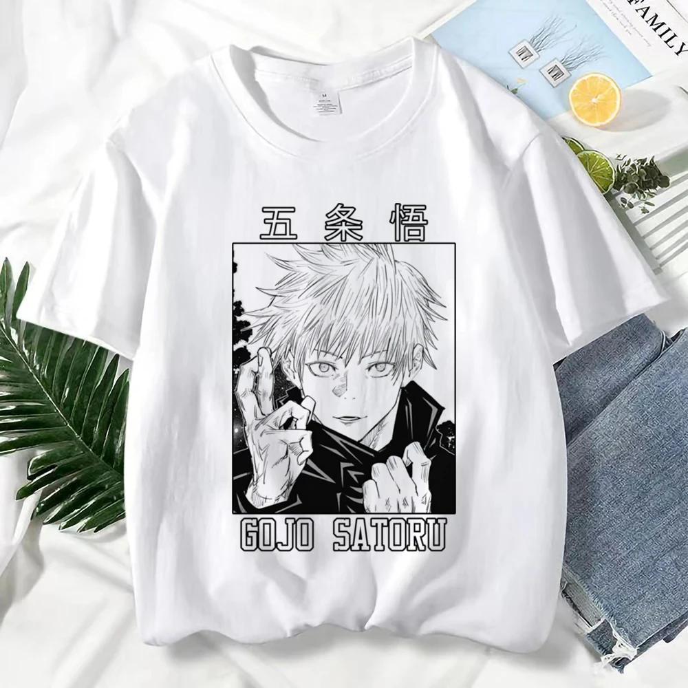 Gojo Satoru Print Graphic T Shirts Unisex Harajuku Fashion Casual Short Sleeve Tee Japanese Anime Jujutsu Kaisen Woman T-Shirt