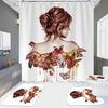 4-Piece Shower Curtain Set with HD Digital Printing | Waterproof, Drill-Free, Ideal for Home/Hotel Bathroom Partition