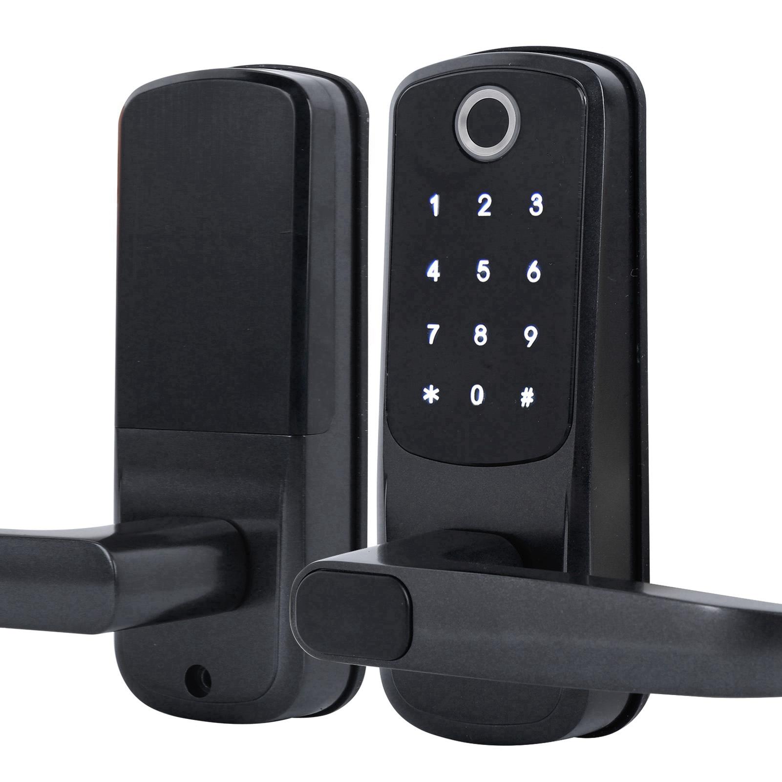 

Biometric Fingerprint Door Lock Bluetooth APP Password with Mechanical Key for Voice Control