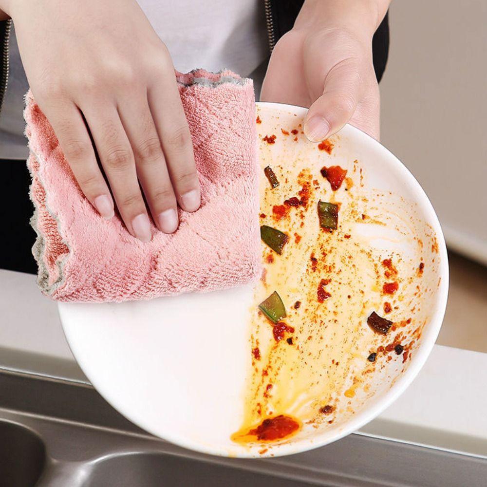 Thick No Shedding Absorbent Microfiber Cleaning Towel Dish Towel Dishcloth Cleaning Cloth