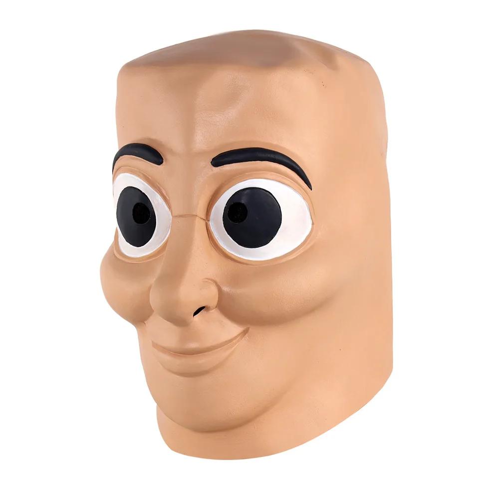 

Смешная маска Тунг Тунг Тунг Сахур Косплей Мультяшный Латексный Шлем на Все Лицо Хэллоуин Карнавал Маскарадный Костюм Реквизит жёлтый