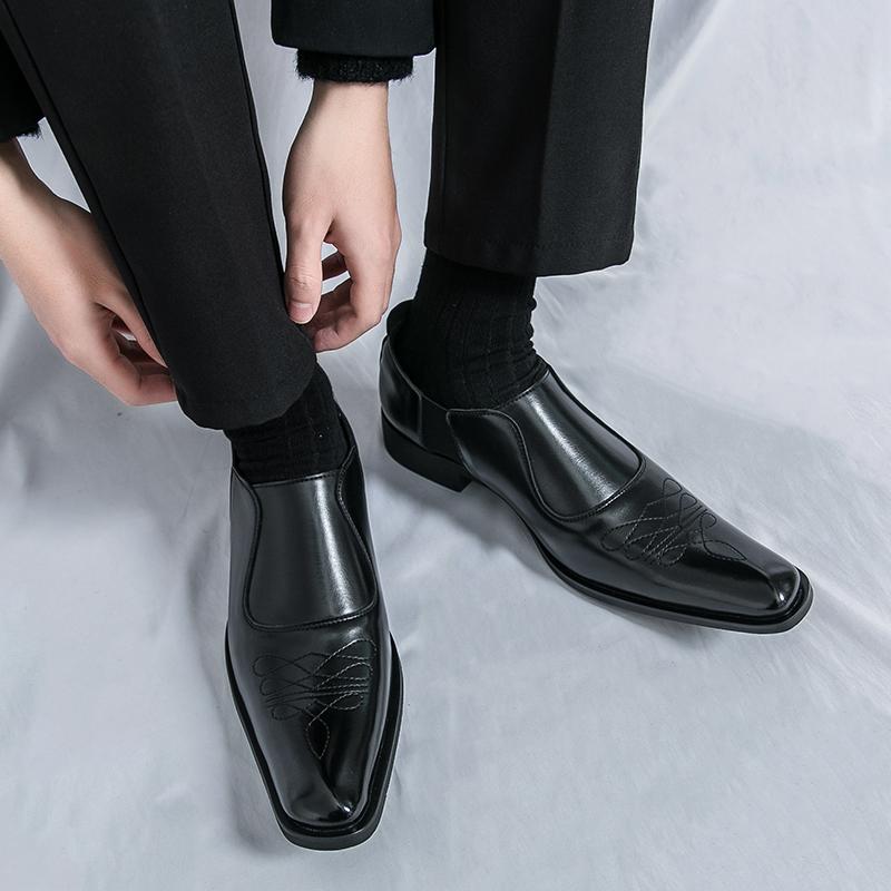Classic Men Formal Leather Shoes Men One-foot Comfortable Fashionable Pointed-toe Height-increasing Leather Shoes Men Size 38-46