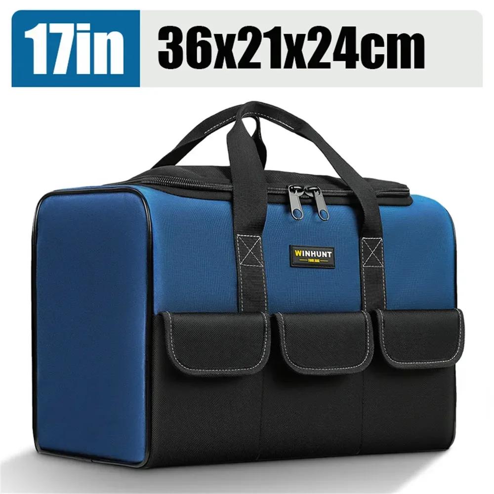 New Square Tool Bag with 30% More Capacity Waterproof Multi Pockets Tool Organizer Tool Pouch for Electrician Tools
