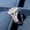 CopperMarquise Cubic Zirconia Set Rings for Women Luxury Wedding Engagement Accessories Anniversary Jewelry Gifts