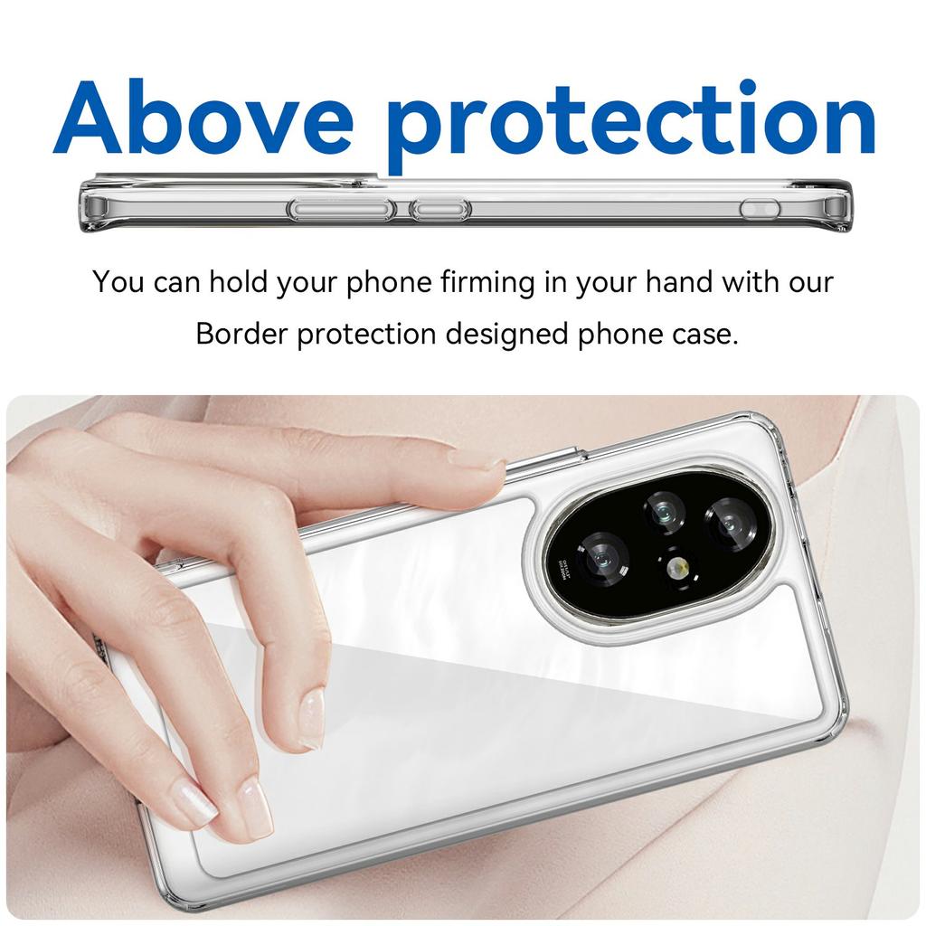 WANLONFENG MF Series for Honor 200 Pro 5G Case TPU+Acrylic Clear Phone Cover with Tempered Glass Film