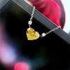 Zircon Heart Pink & Yellow Gold Necklace: Women's Fresh, Cool, High-End Clavicle Chain.