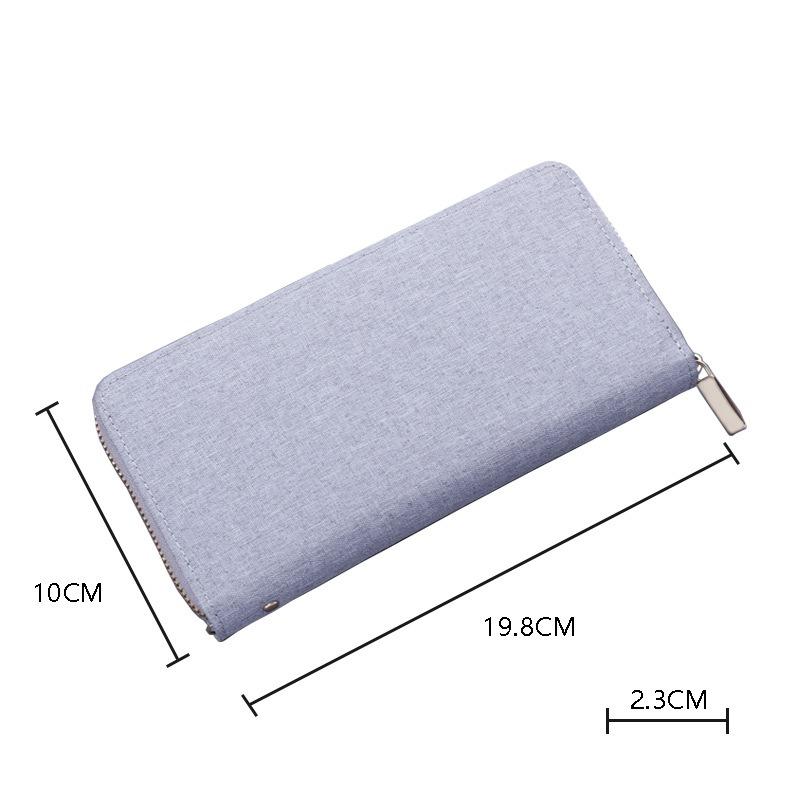 Canvas Men's Zipper Clutch Can Hold Mobile Phones Simple Multi Card Wallet