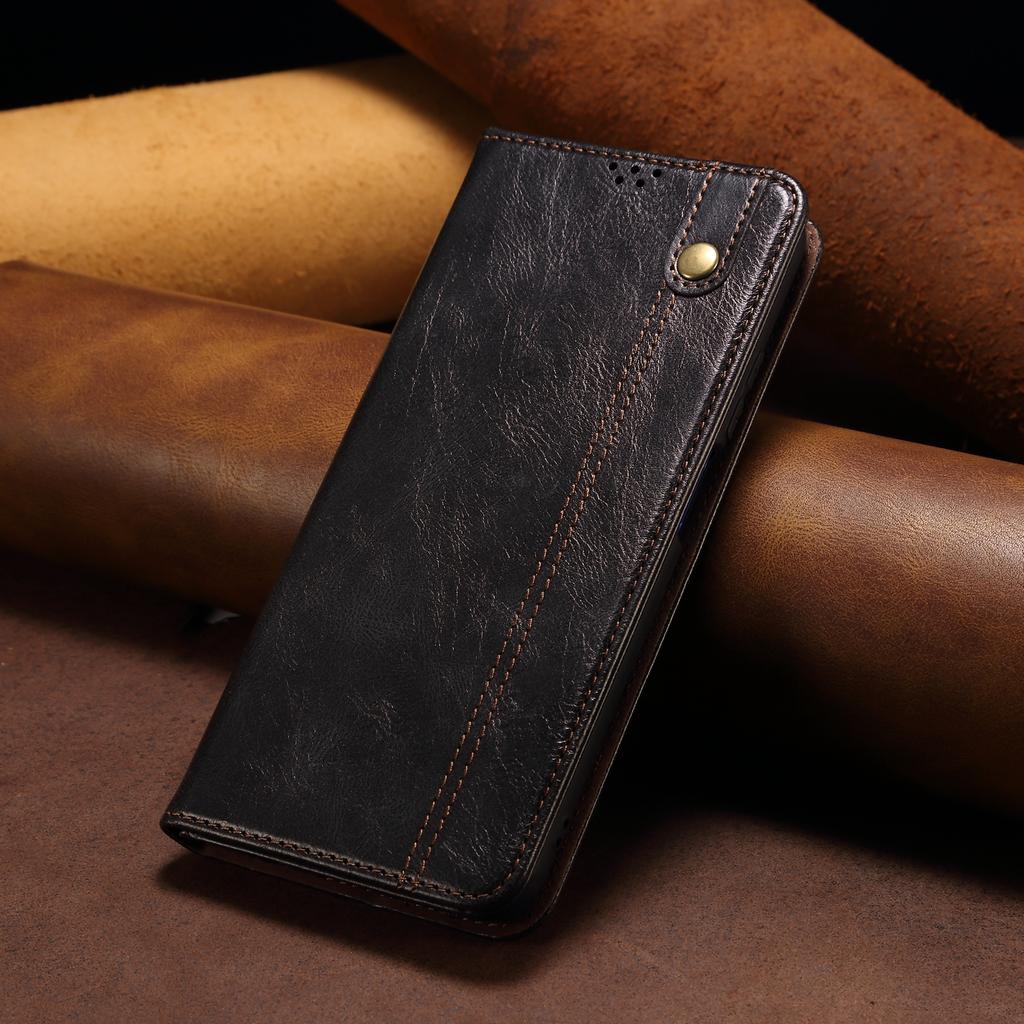For Samsung Galaxy A54 5G PU Leather Phone Wallet Case Waxy Crazy Horse Texture Stand Cell Phone Cover