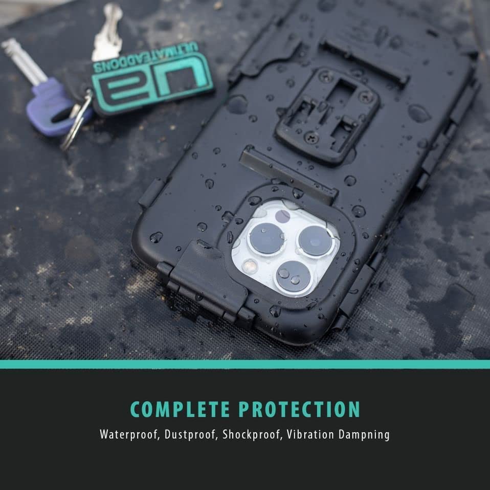 UA iPhone 14 Pro Max Hard and Shockproof Designed for and Outdoor Mount sold Plus/14 Case, Waterproof, Dustproof, (IPX5), Motorcycles, Bicycles, Use.