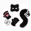 Cute plush fingerless gloves beast tail beast ear headdress cosplay plush mask hair accessories fox tail suit