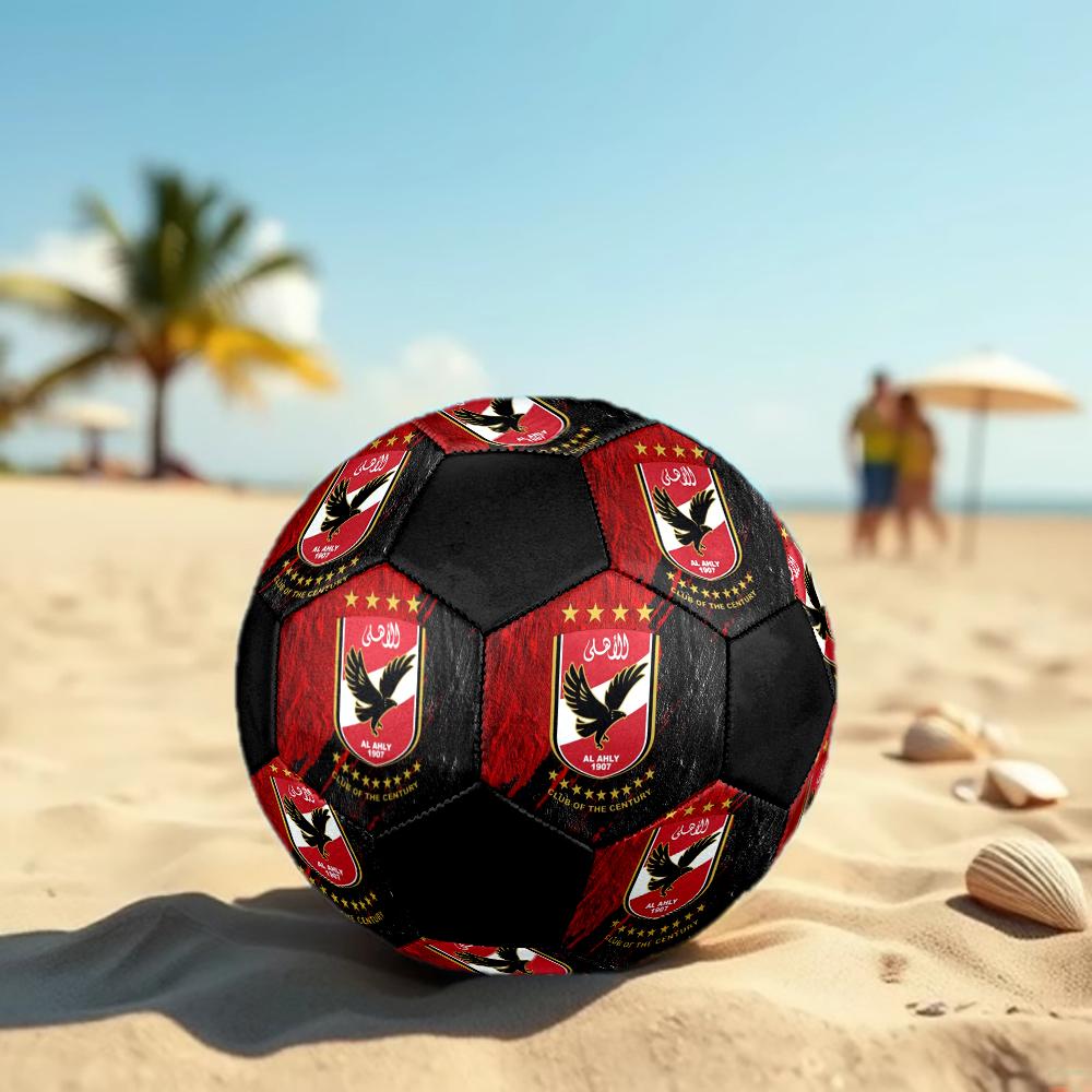 Al Ahly Sporting Club Soccer Ball, colorful, suitable for all ages, machine-stitched, PVC material, competition grade, durable and high bounce