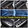 LHD ABS Car Interior Accessories Windows Rise Switch Panel Frame Glass Lift For Toyota Camry 2018 - 2025 Interior Accessories
