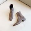 ~ Internet celebrity fashion British short boots four seasons thick super high heel women elastic thin confidential hair