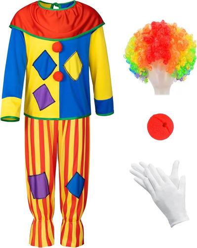 Kids Clown Costume Set, Circus Costume, Cosplay Costume Fo 8-9 Years