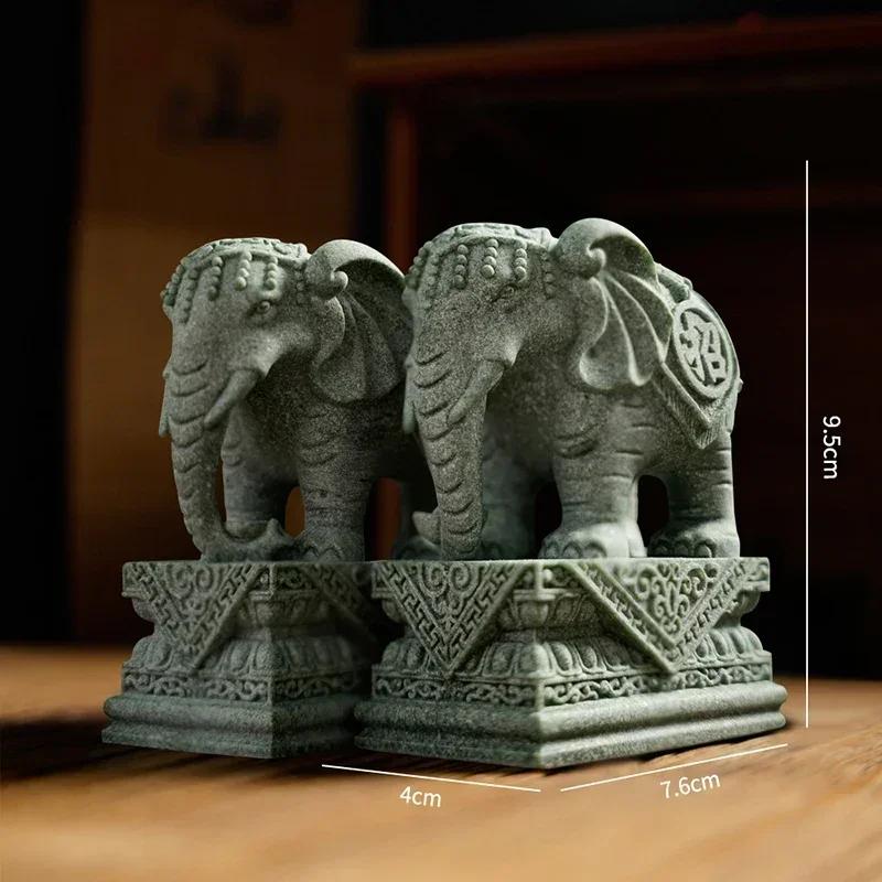 Coppia di Fu Foo Dog Statue di Pietra Guardiane Leoni Statuette Decorative Cinesi Feng Shui Ornamento da Scrivania Decorazione per Casa Soggiorno Bar Caffetteria