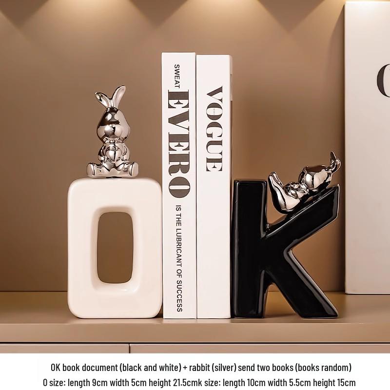 Keramik-Kaninchen-Ornamente für die Heimdekoration - Wohnzimmer, TV-Schrank, Flur, Weinschrank-Dekoration