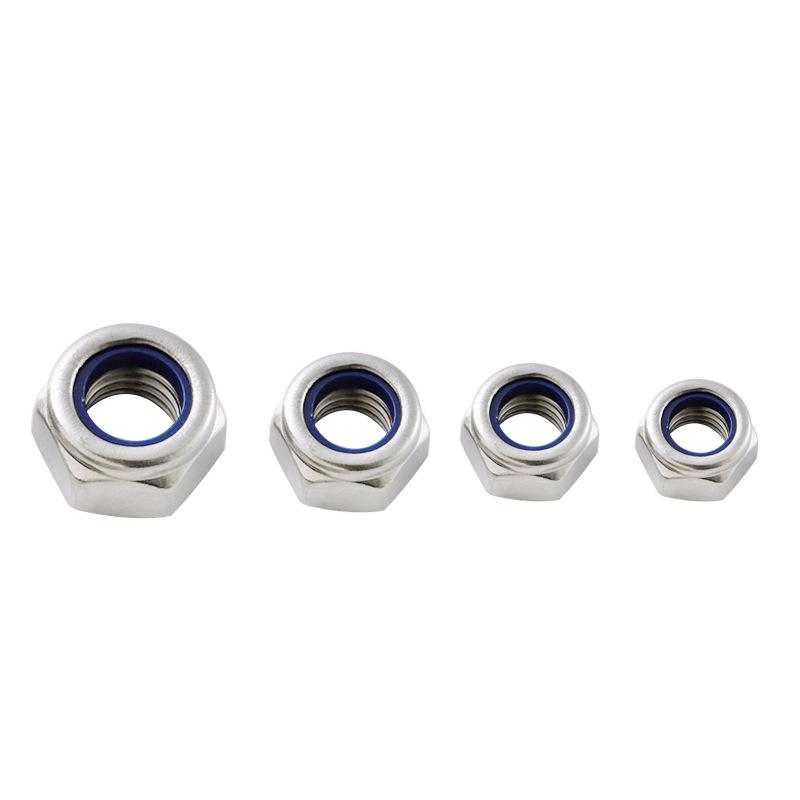 Blue Nylon Self-Locking Anti-Slip Hex Nut with Fine Thread