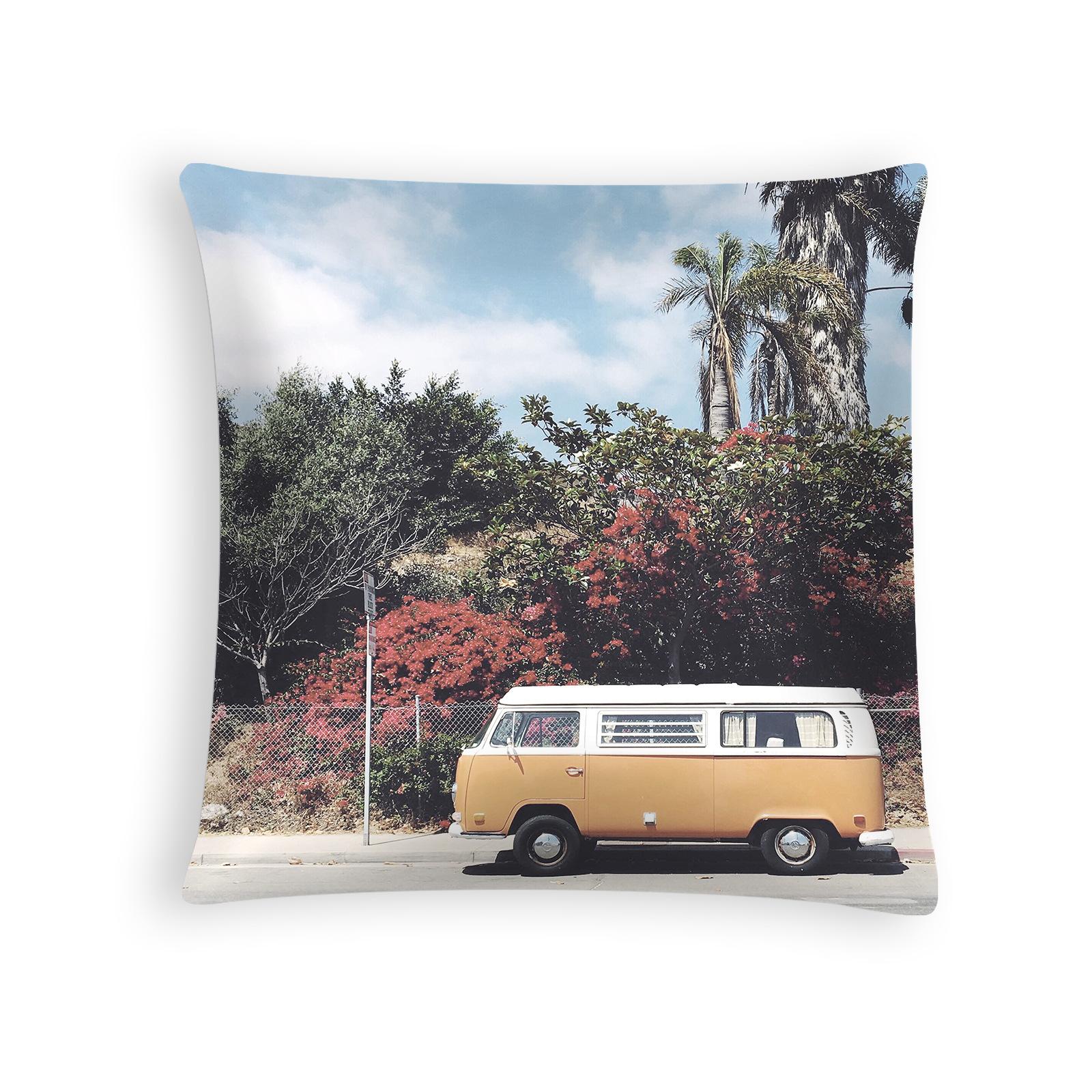 

Новая летняя пляжная дорожная наволочка из флиса «персиковая кожа» с принтом, праздничный стиль для дома, дивана, изголовья, автомобильная подушка 45 * 45Cm without pillow core