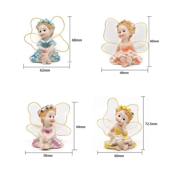 Lovely Resin Flower Fairy Angel Decoration Miniature Resin Bonsai Doll DIY Fairy Garden