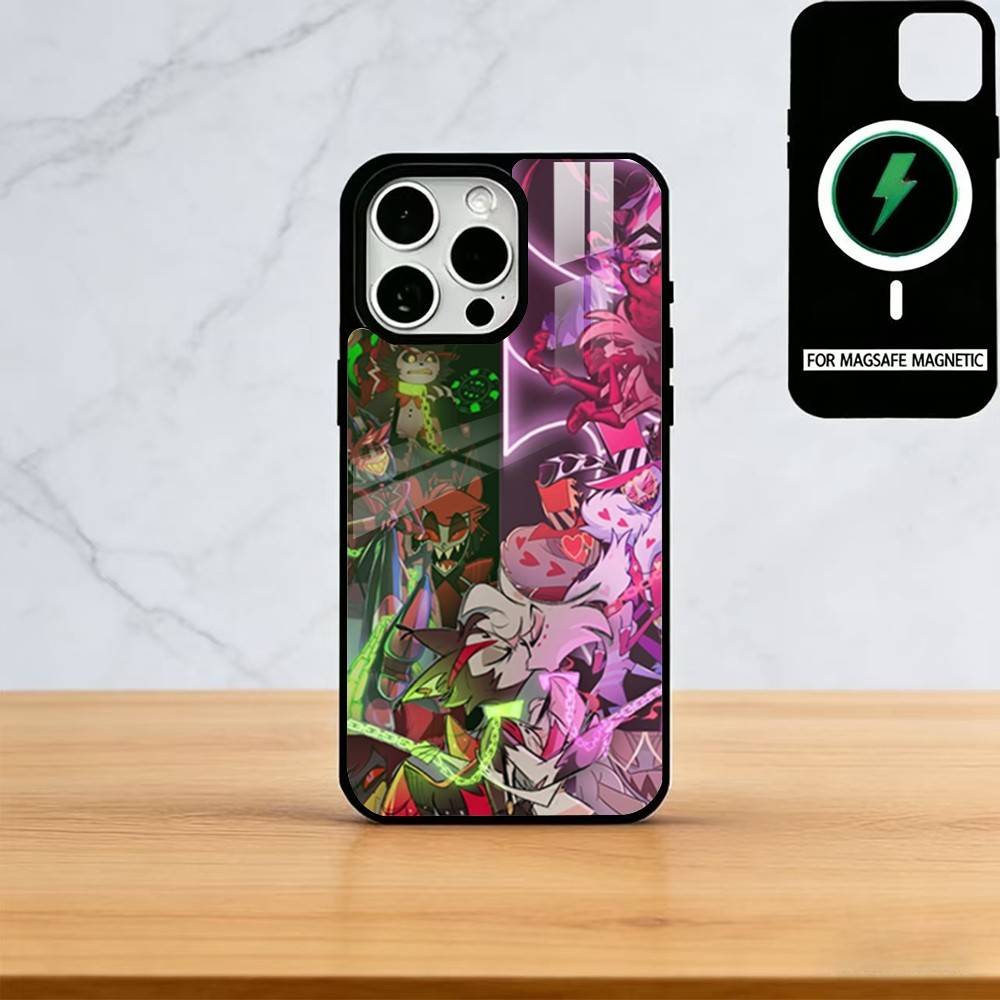 H-Hazbin H-Hotel Phone Case For iPhone17,16,15,14,13,12,11 Plus,Pro Magnetic For Magsafe Wireless Charging