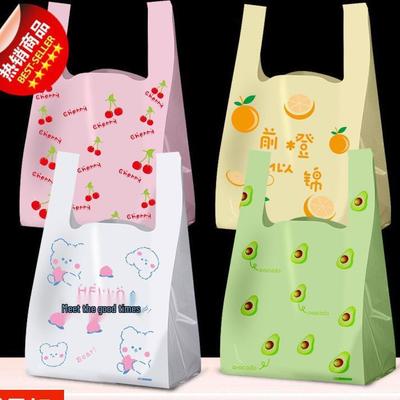 Colorful Disposable Thickened Plastic Handbag for Takeaway and Market Use