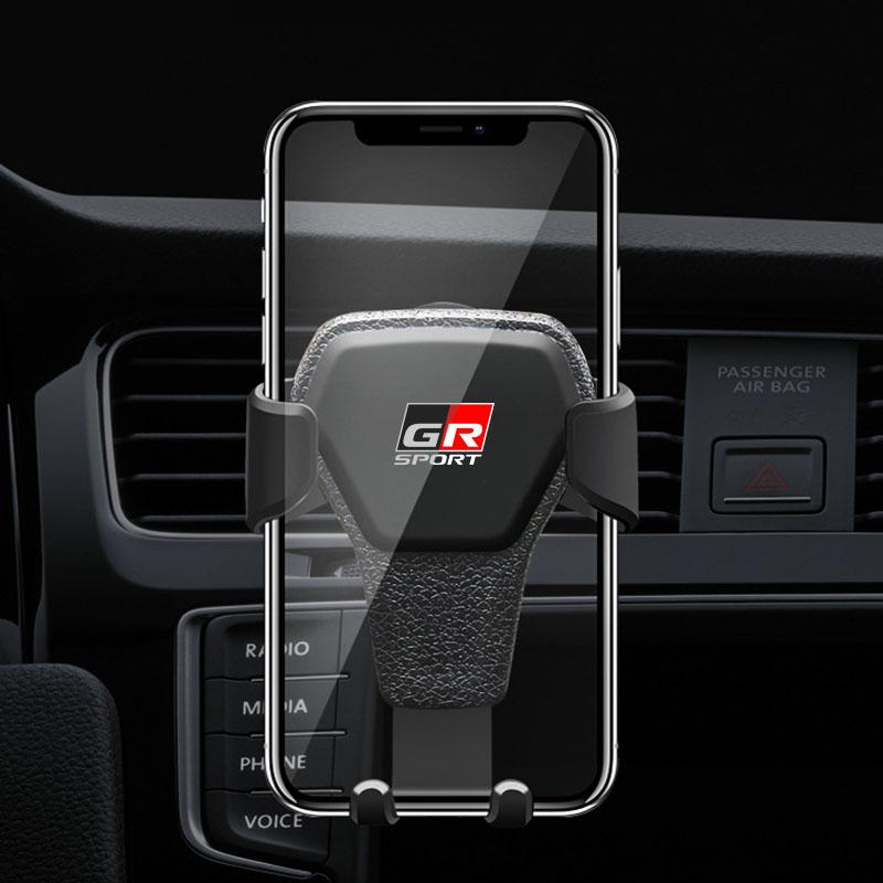 GR Gazoo Racing Car Phone Holder Air Vent Clip Mount Mobile GPS Cell Phone Stand For Toyota Rav4 GR TRD Avalon Land Cruiser Camry
