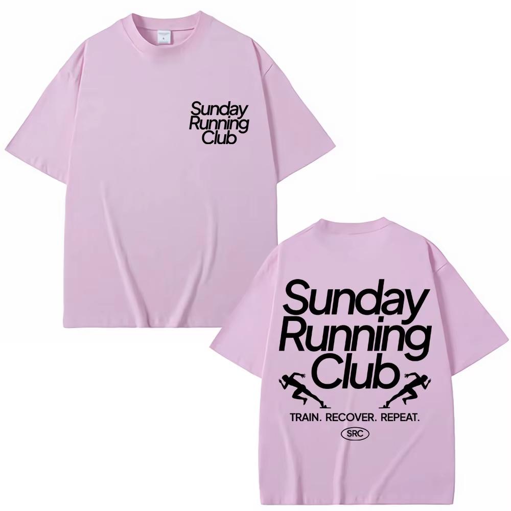 

Sunday Running Club Graphic TShirt Unisex Women Sport Trendy Harajuku Tee pure Cotton Casual Short Sleeved top Streetwear Gifts 4XL