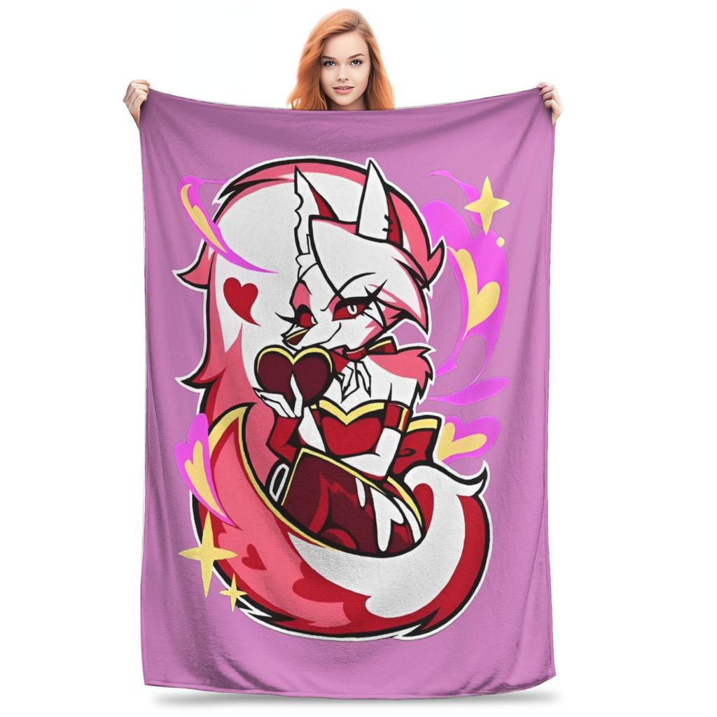 Loona Wolf Flannel Throw Blankets  Blanket for Home Travel Warm Bedroom Quilt