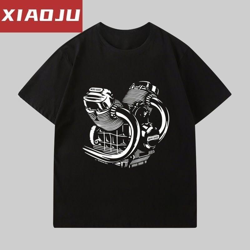 Short Sleeve T-Shirt Men's Trend Brand Personalized Fashion MOTO GUZZI Motorcycle Printed T-Shirt Men's Trend Ins Loose