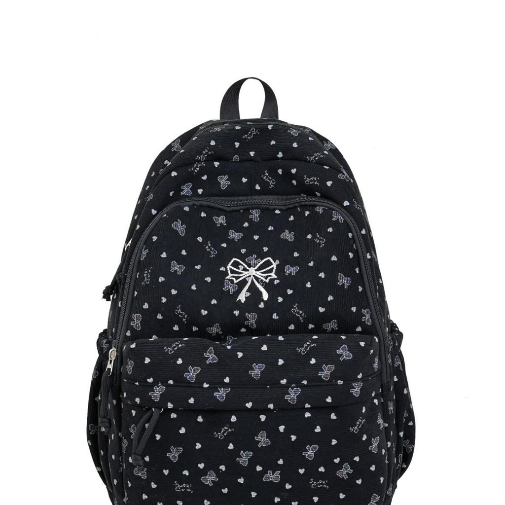 Schoolbag Korean version ins college style fresh bow schoolbag versatile sweet shoulder big size campus students lightweight schoolbag