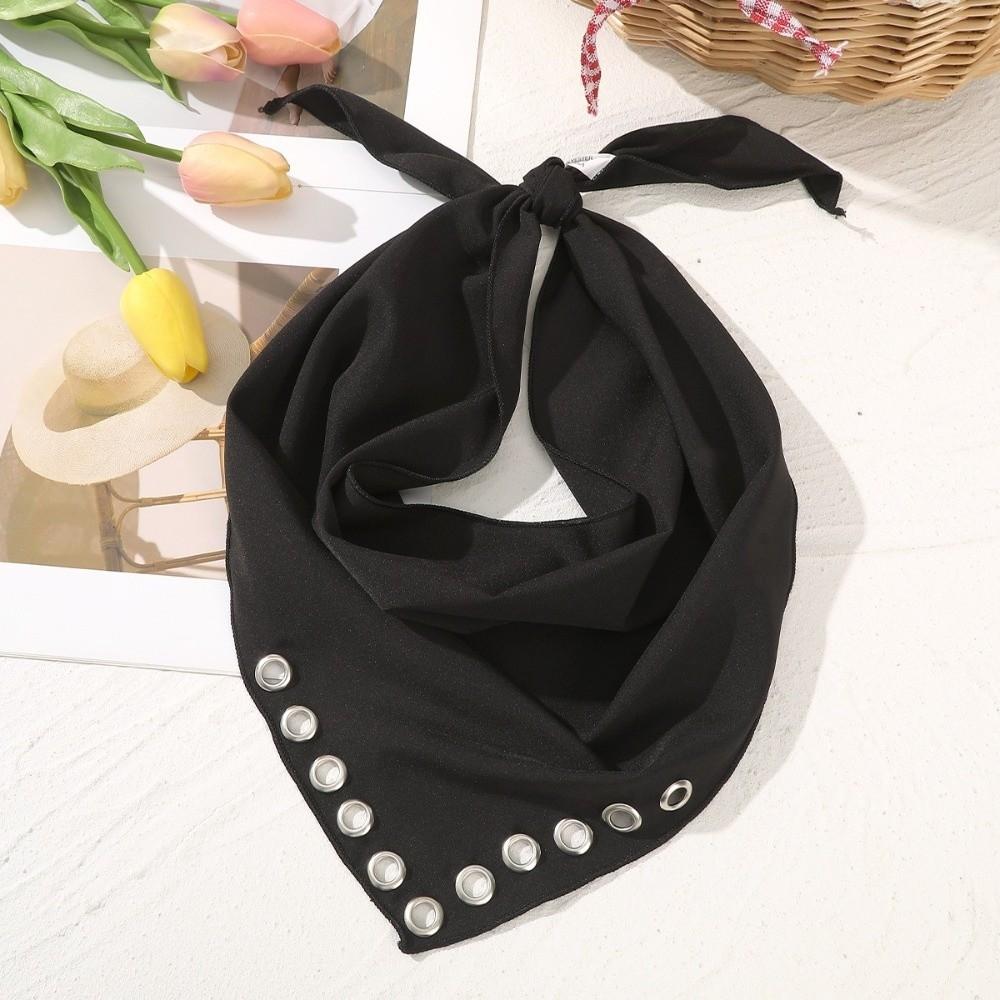 

Bohemia Metal Hollow Eyes Triangle Scarf Thin Breathable Hairband Solid Color Headband Hair Accessories чёрный