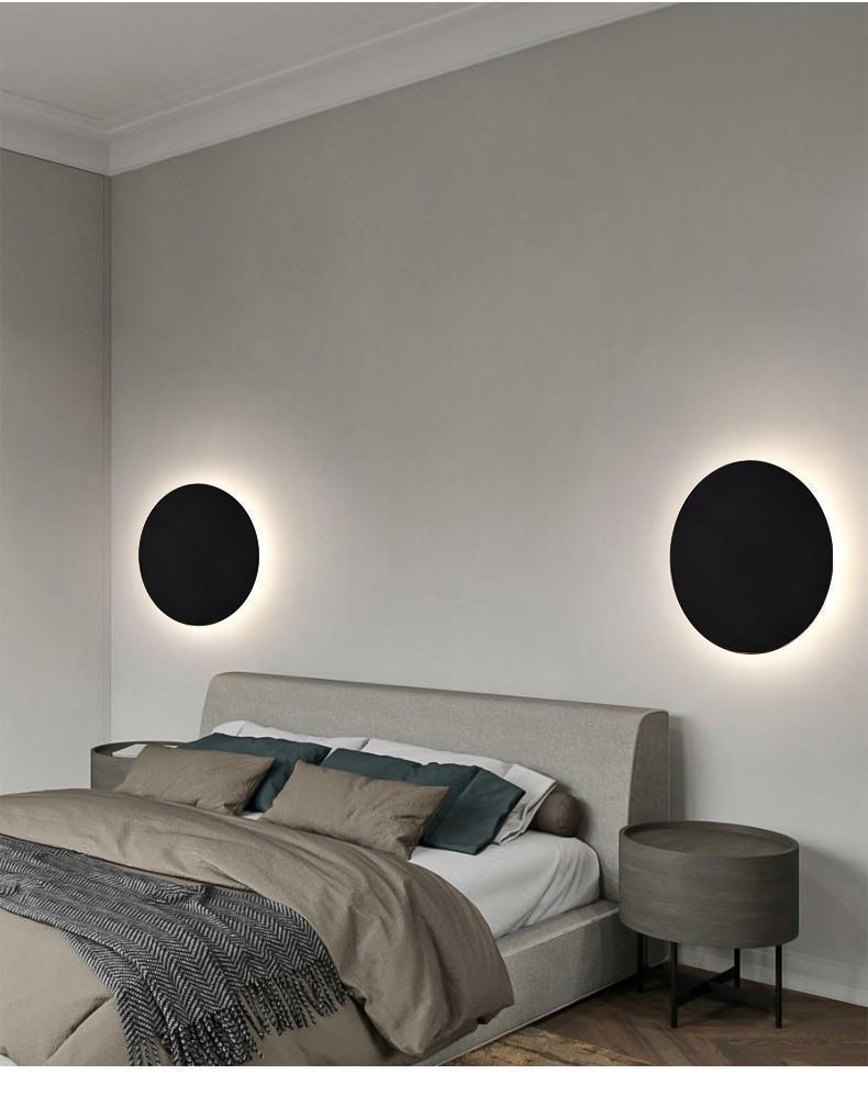 Modern Minimalist Round Wall Lamp for Bedroom and Living Room Decor