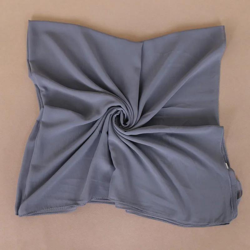 Gładki Kolor Kwadratowy Chwost Wiskozowy Szal Szalik Kobiety Owinąć i Szale Paszmina Muzułmański Hidżab Echarpe Foulard 110*110Cm