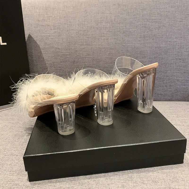 Women's Summer New Luxury Designer High Heel Slippers 2025 Casual Women's Open Toe Down Decorative Women's Shoes Zapatos Mujer