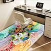 Colorful Butterfly and Flower Chair Mat Office Carpet, Oversized Rug for Home Decor, Suitable for Bedroom, Living Room, Various Rooms