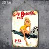 Tin Sign Big Beautiful Doll P Vintage Metal Poster  Retro Aircraft Wall Art for Garage Bar Man Cave Home Decor Rusty Distres