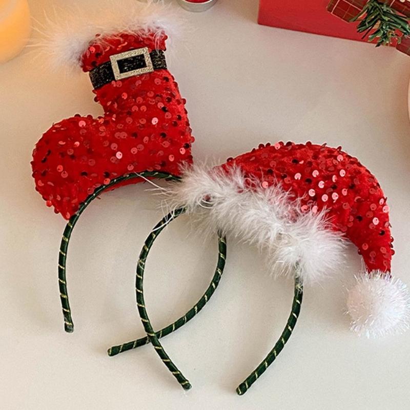 Christmas Sequins Headband Party Costume Hat Party Karaoke Punk Photo Props Cool Party Hat Hair Hoop Photo Props