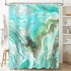 Luxury Bathroom Decor Shower Curtain with Blue Green Marble Print Waterproof Fabric for Home Decoration 72x84 (Blue Marble)