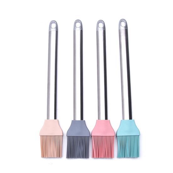 Oil Brush Multi-functional High Temperature Resistant Stainless Steel Handle Barbecue Baking Kitchen Cooking Brush for BBQ